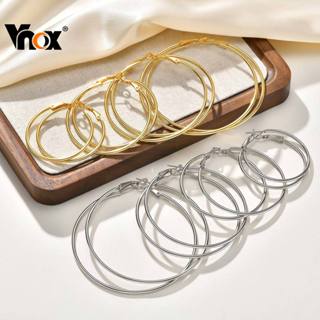 VNOX วีน็อกซ์ ต่างหูห่วงขนาดใหญ่ง่ายๆสำหรับผู้หญิง สไตล์เรีย…