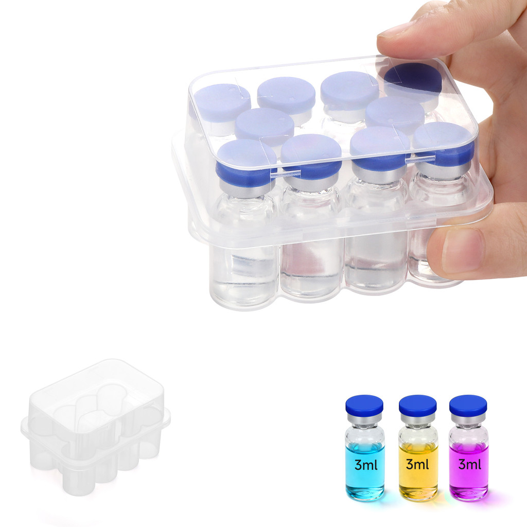 10-สล็อตเปปไทด์สําหรับตู้เย็น,3ml Vial Storage Case สําหรับตู้เย็น,กล่องโปร่งใสสําหรับ 1-3ml Glass Vials