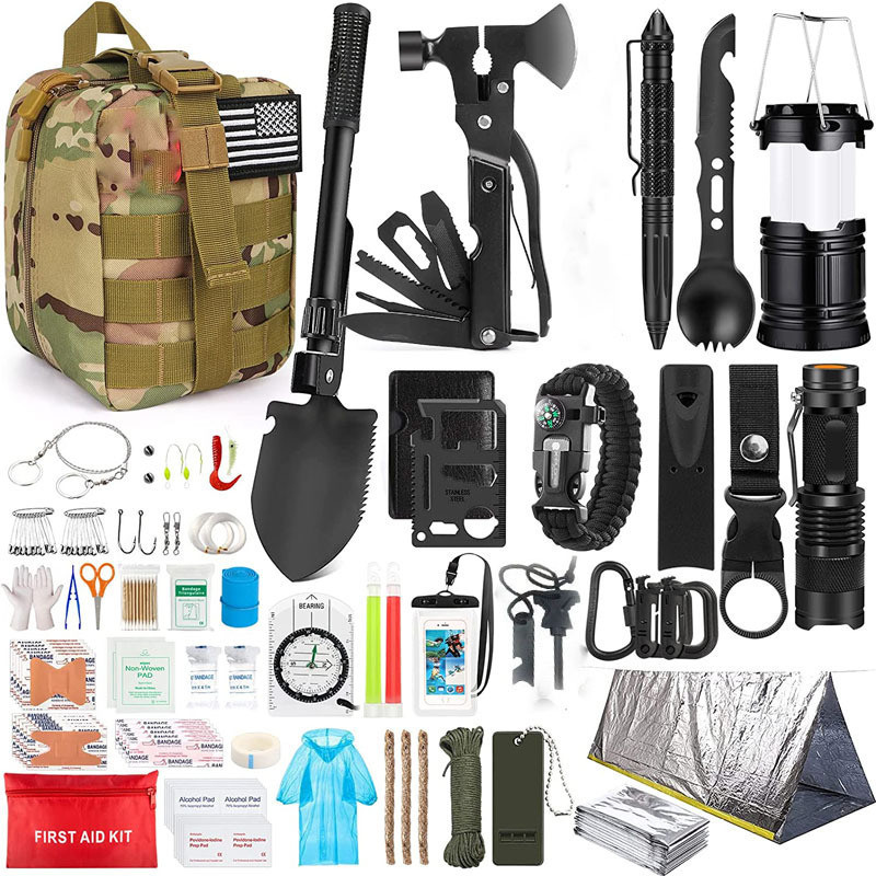 Survival Kit and First Aid Kit Set Camping Outdoor Adventure Hiking Survival Kit for Men