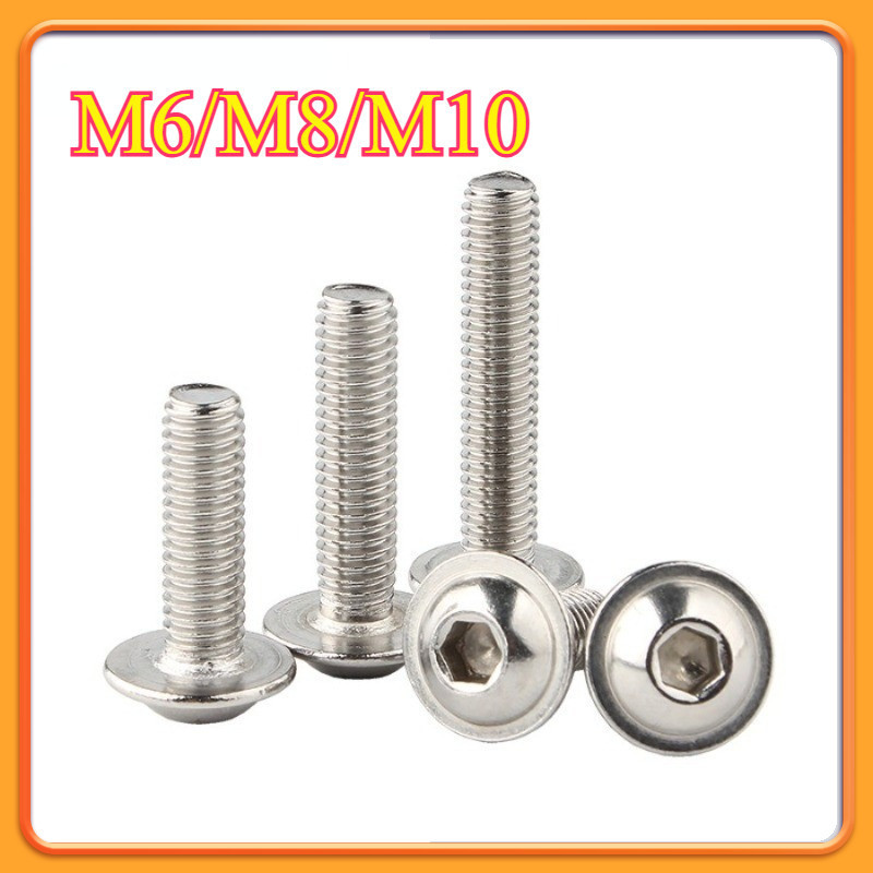 304 สกรูหัวจมกลม  สแตนเลส  เกลียว พร้อมน็อตหกเหลี่ยม น็อตเลส M6/M8/M10 YXSH-1