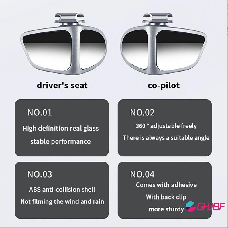 GHJBF] 1/2 ชิ้น Tailor Spot Mirror Car Rearview Double-Sided Mirror 360 องศาปรับมุมกว้าง Blind Spot 