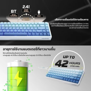 FANTECH Magnatic Keyboard รุ่น MK922/MK811 คีย์บอร์ดไร้สาย และมีสาย 68Keys เชื่อมต่อได้ 3 โหมด