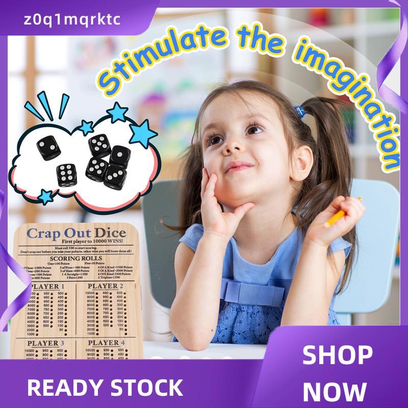 z0q1mqrktc ไม้ Crap Out Dice Score Board คลาสสิกเกมครอบครัวรอบตลกลูกเต๋าเกมกระดานพร้อมถาดไม้ Score P