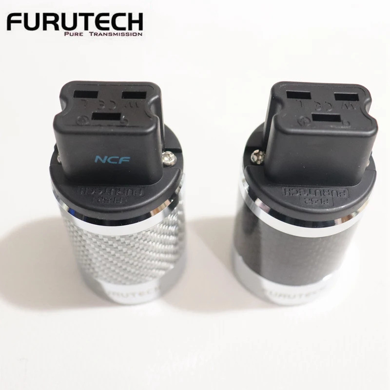 Original Furutech FI-52 ประสิทธิภาพสูง 20A IEC Power Connector HiFi คาร์บอนไฟเบอร์ Rhodium ชุบ C19 ปลั๊กสําหรับ 6-18 มม.สายไฟ