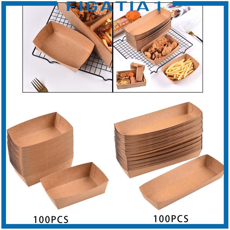 [figatia1] 100x ตะกร้าเสิร์ฟแบบใช้แล้วทิ้งสําหรับงานหนักสําหรับขนมแซนวิช Nachos