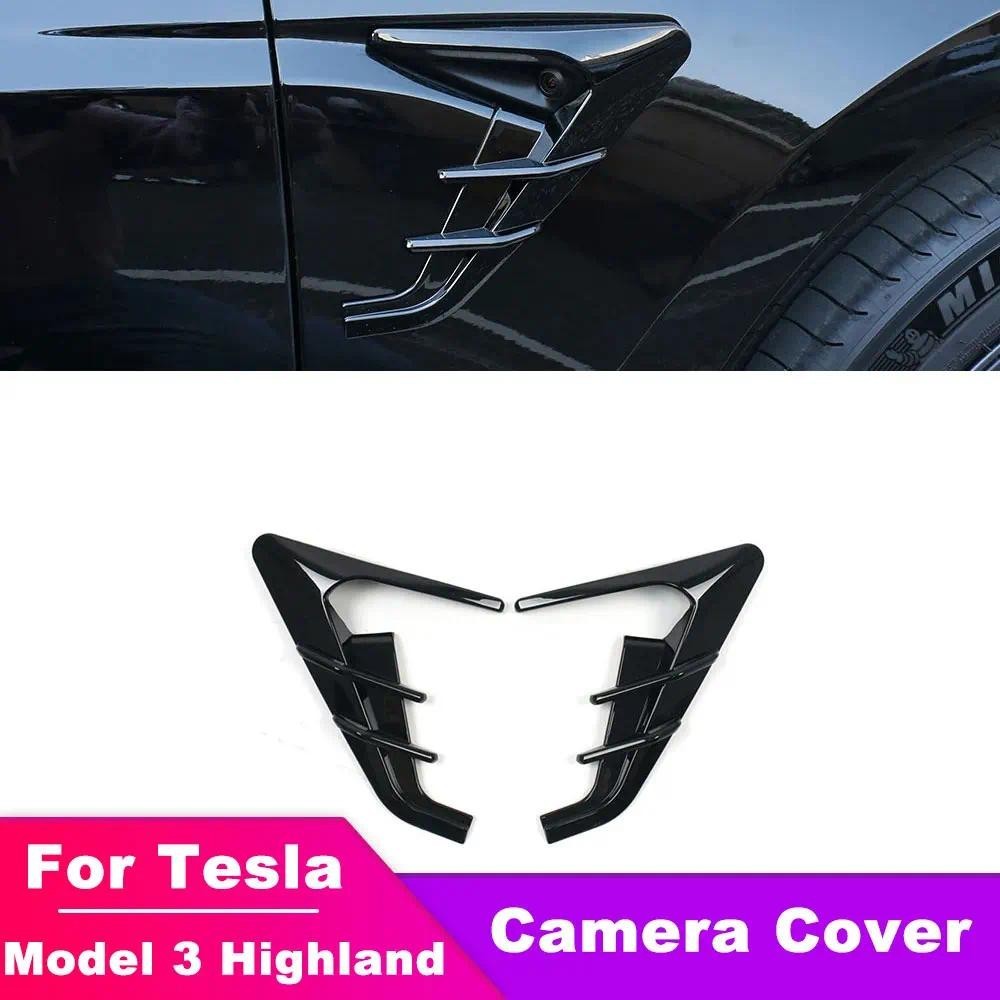 HW 4.0 ฝาครอบกล้องด้านข้างสําหรับ Tesla รุ่นใหม่ 3 Highland 2024 2025 Leaf Board กล้องฝาครอบป้องกันก
