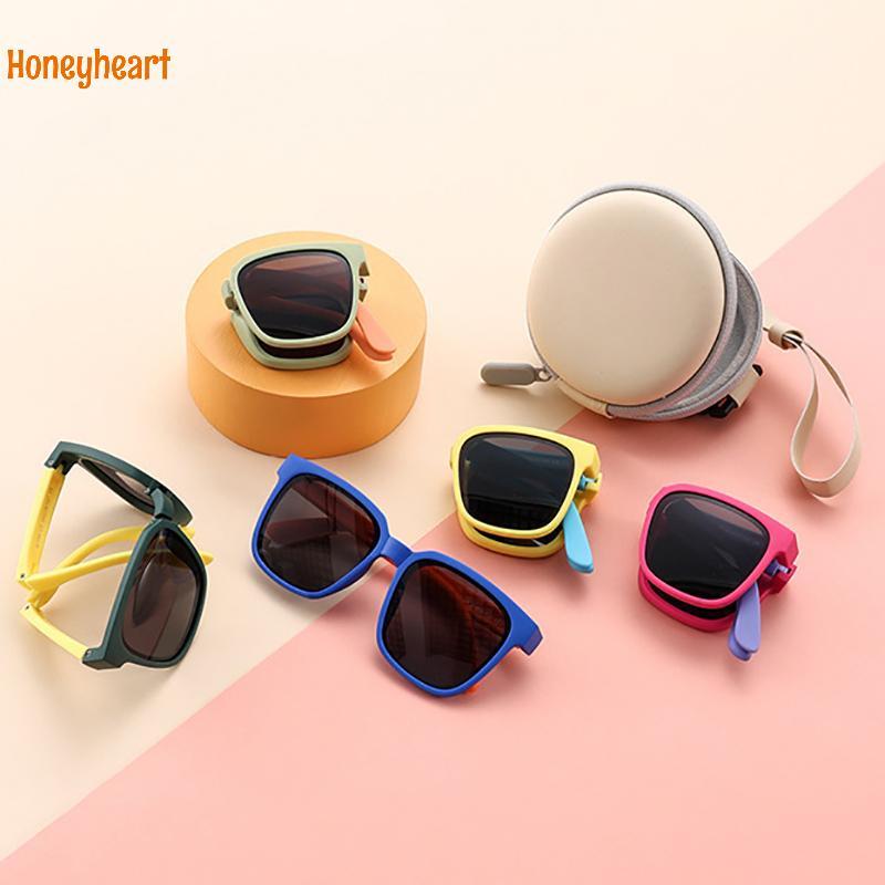 <Honeyheart> Kids Outdoor Folding Glasses Baby Boys Girls Travel Goggle Shades Glasses Vintage Squar
