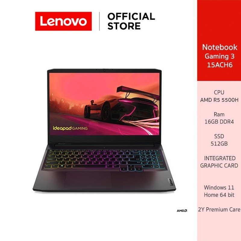 Lenovo Notebook (โน้ตบุ๊ค) IPG3-15 AMD R5 5500H 16G 512G RTX2050 4G (82K2027UTA)