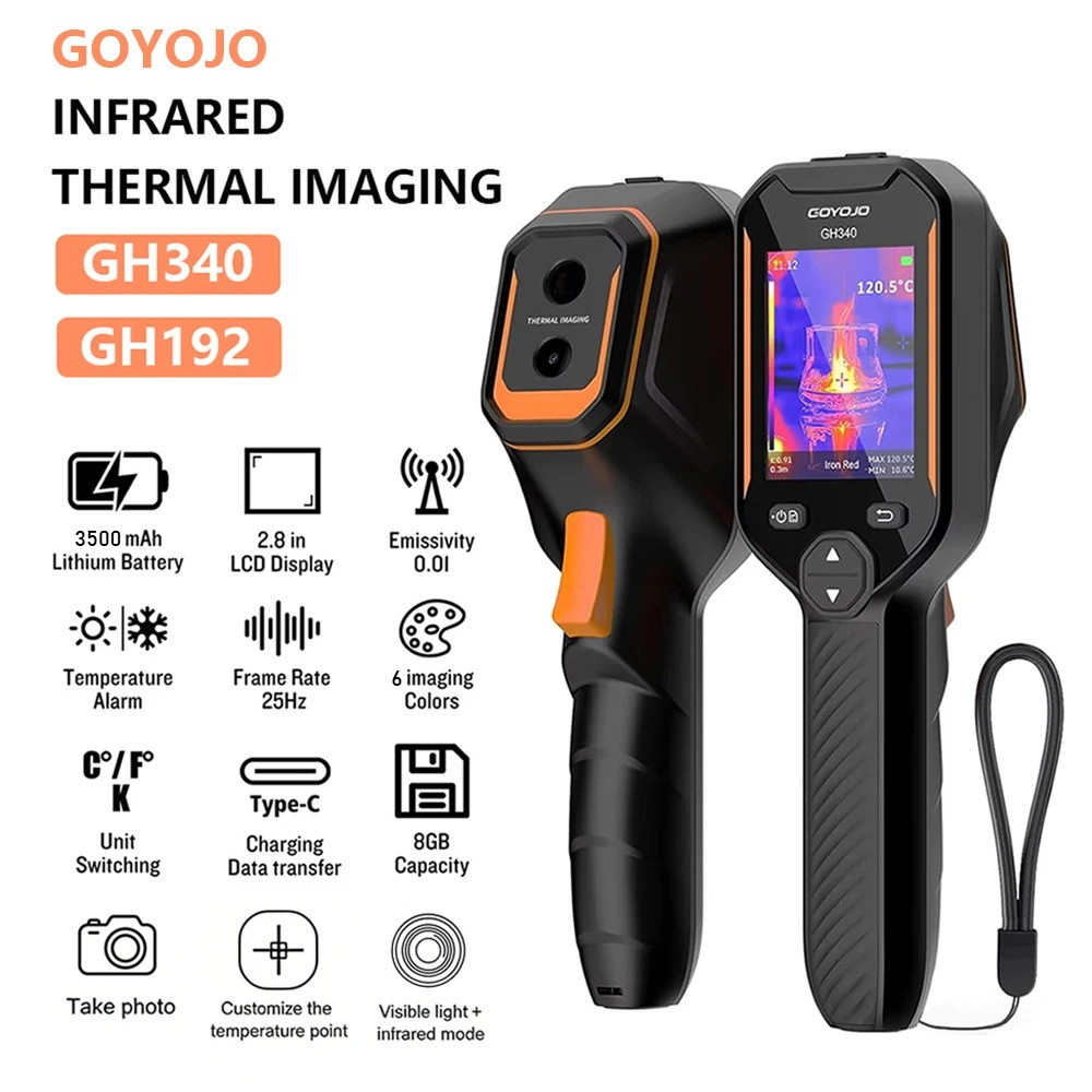 GOYOJO GH340 256x192 กล้องความร้อน 2MP Visual กล้อง 640x480 Super IR Thermal Imaging กล้องสําหรับ HV