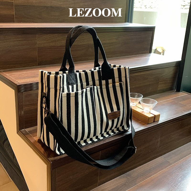 LEZOOM Commuter กระเป๋าสตรีลายผ้าใบ ความจุเยอะ ใช้เป็น tote bag หรือ crossbody