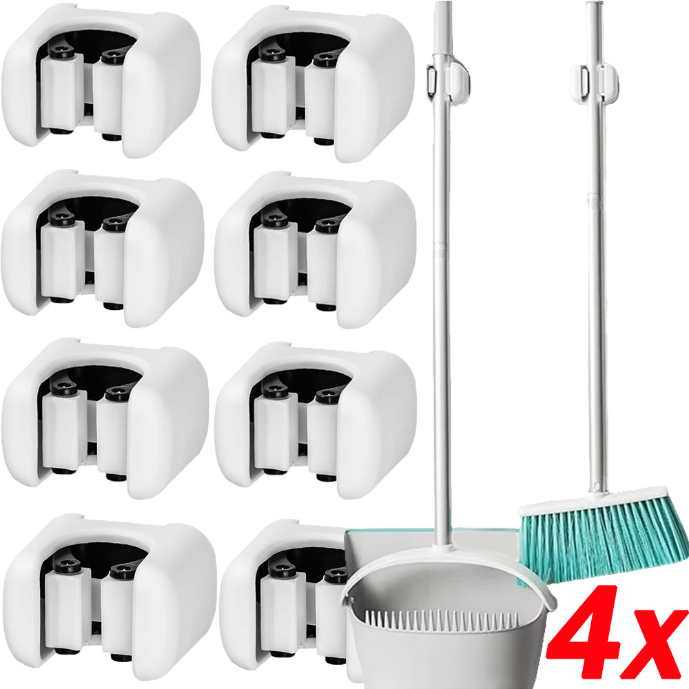 1/2/4PCS Self-Adhesive Mop Clamps/ติดผนัง Mop ไม้กวาดผู้ถือ Rack/ห้องครัวห้องน้ํา Organizer ชั้นวาง