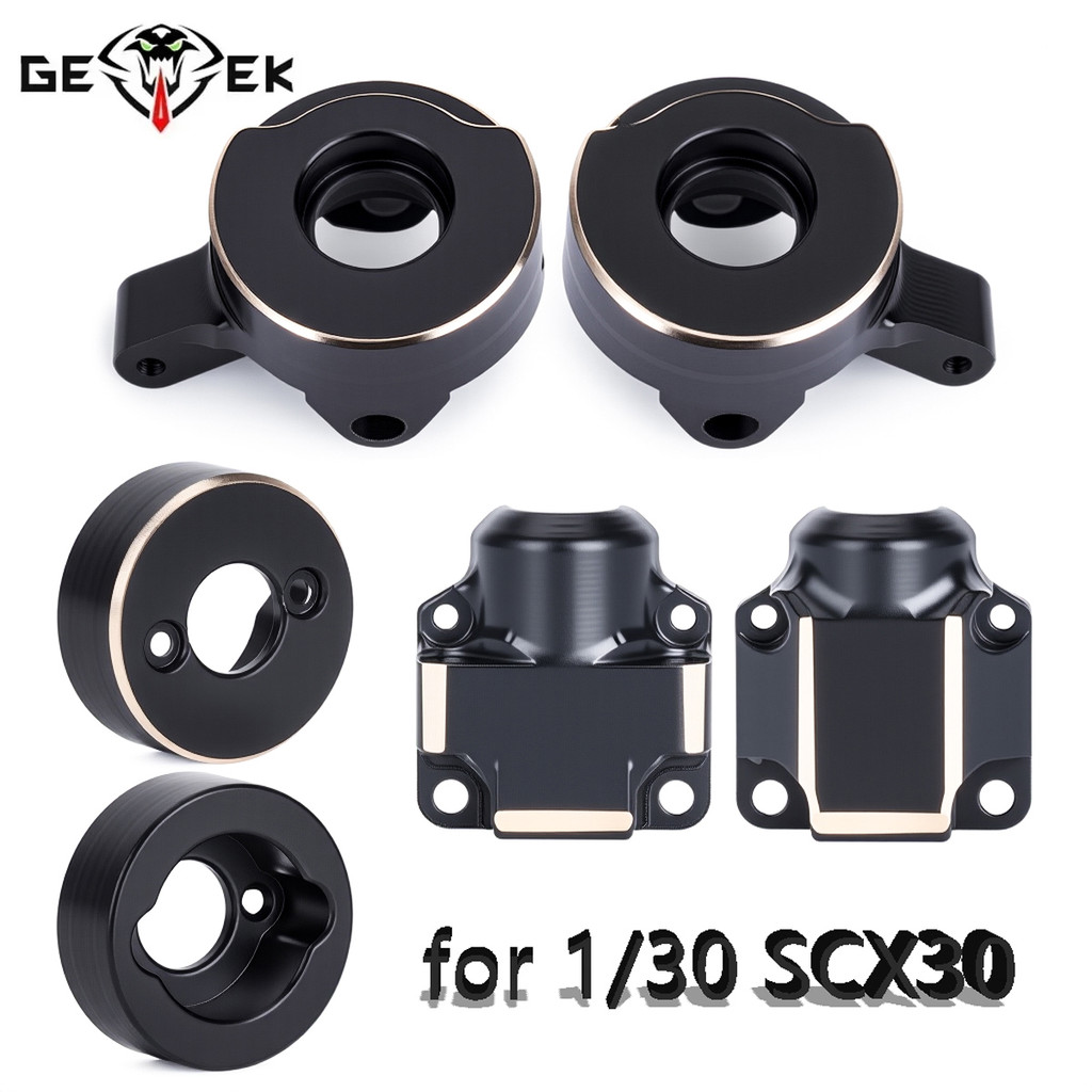 ทองเหลือง Counterweight พวงมาลัย Knuckles Diff ครอบคลุมด้านหลัง Hub น้ําหนักสําหรับ 1/30 Axial SCX30 Jeep Wrangler อะไหล่อัพเกรด