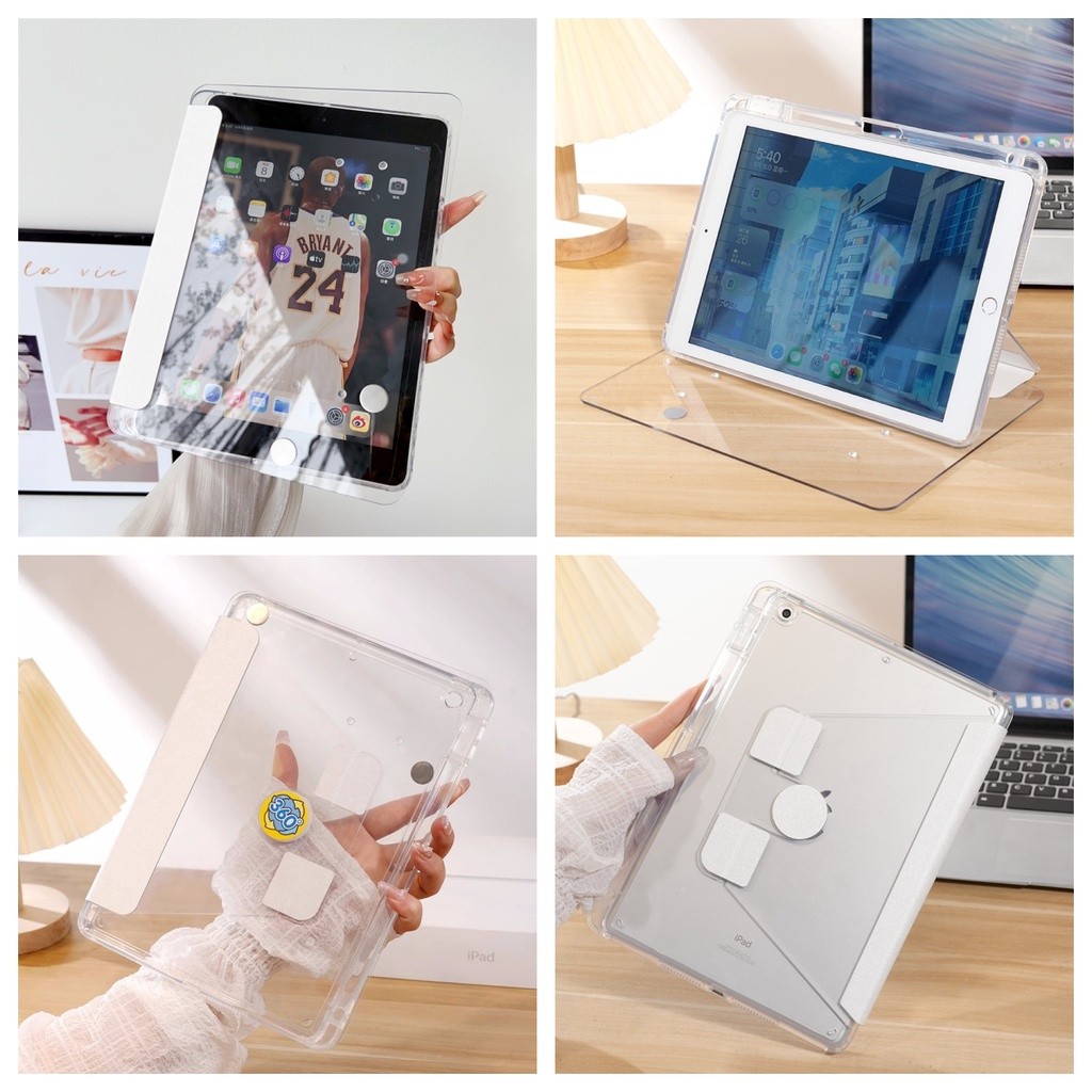 Crystal Glass Case for ipad gen11 เคสไอแพด gen7/8/910.2 air11 10.9 pro11 2020/air6 2024 mini6/7 gen10 เคสอะคริลิคฝาขุ่น - รูปที่ 6