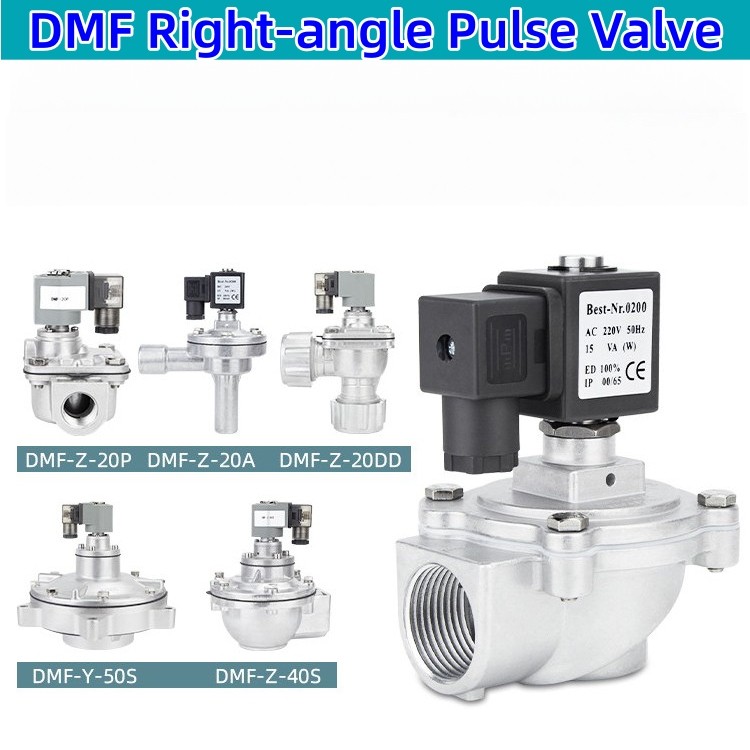 ถุงเก็บฝุ่นกระเป๋า DMF-Z-40/63 โซลินอยด์วาล์วชีพจรวาล์ว MCF-Z-62/76 มุมขวาจมอยู่ใต้น้ํา 24V 220V