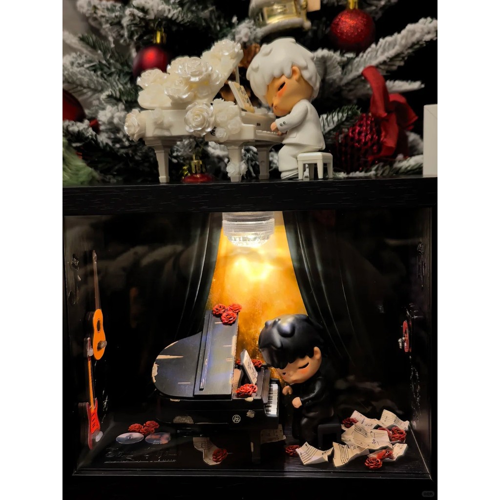 Hirono Ono pianist กล่องตาบอดเครื่องประดับของเล่นตุ๊กตาตกแต่งของขวัญสีขาว Pianist สีดํา pianist 7FRQ