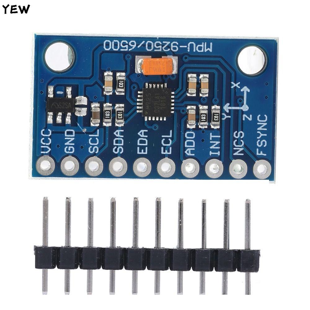 YEW เซ็นเซอร์ 9 แกน, โมดูลไจโรสโคป 3-5V 16 บิต, โมดูลเซ็นเซอร์ MPU-9250 GY‐9250 เซ็นเซอร์เร่งความเร็