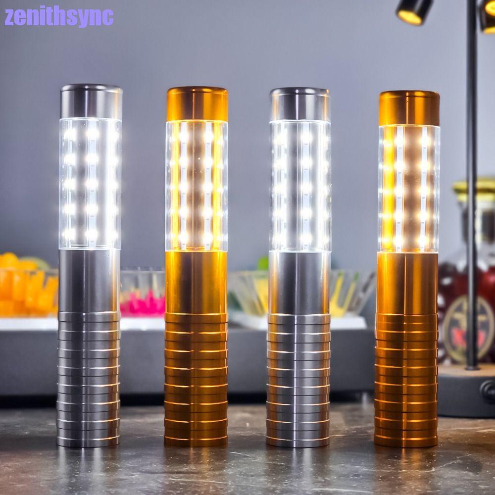 ZENITHSYNC มือถือ Strobe ไฟแฟลชที่มีสีสัน Gold ขวด Sparklers, ขวด Topper Gold Silver ชาร์จ LED Strobe Baton งานแต่งงาน