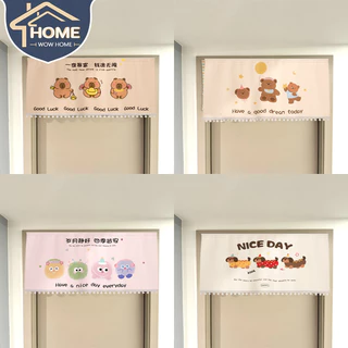 40x90CM ม่านประตู ผ้าม่านห้องนอน รูปแบบการ์ตูน หน้าหลัก ตกแต่งห้องครัว ผ้าม่านครึ่ง
