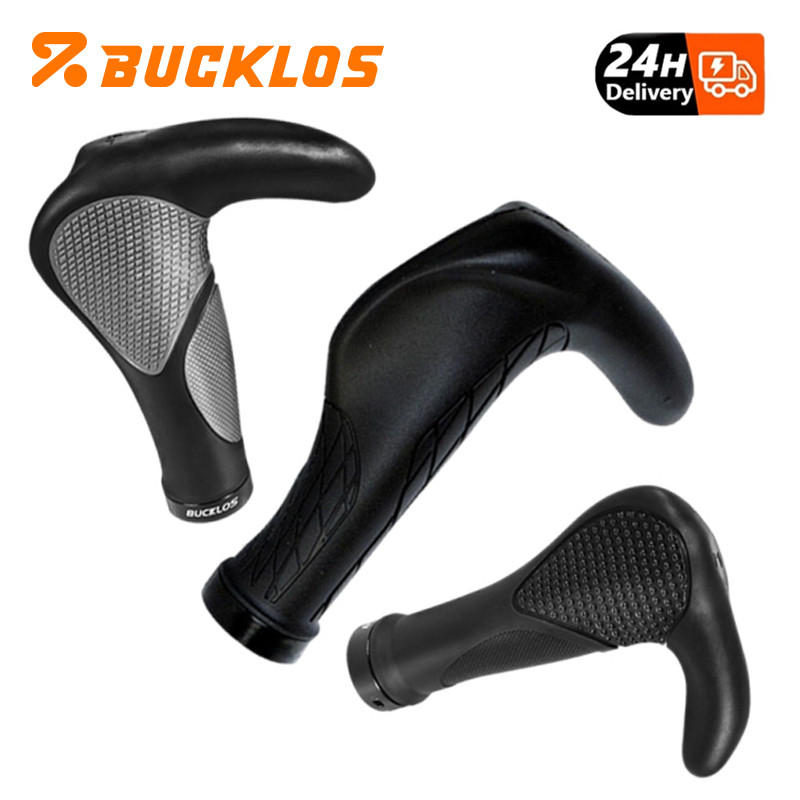 BUCKLOS พวงมาลัยแบบเอรกอนอมิกสำหรับจักรยานMTB พร้อมปลอกครอบพวงมาลัยและปลายขยายพวงมาลัย ช่วยให้ขับขี่สบายและปลอดภัยมากขึ้น