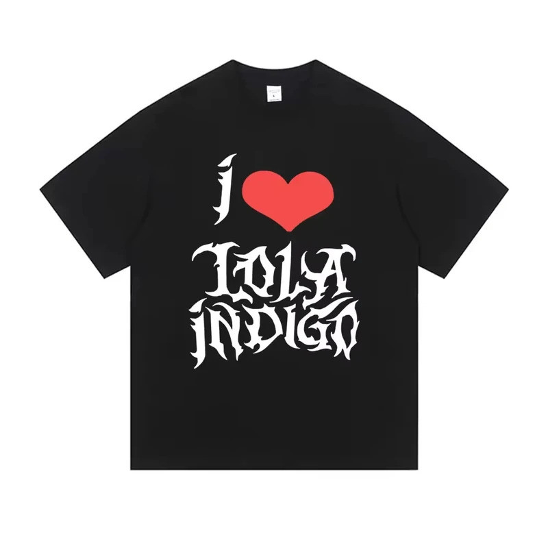 2026 เสื้อยืดพิมพ์ลาย I Love Lola Indigo Tour เสื้อยืดลำลองแฟชั่นแขนสั้นคอกลมสำหรับผู้หญิง