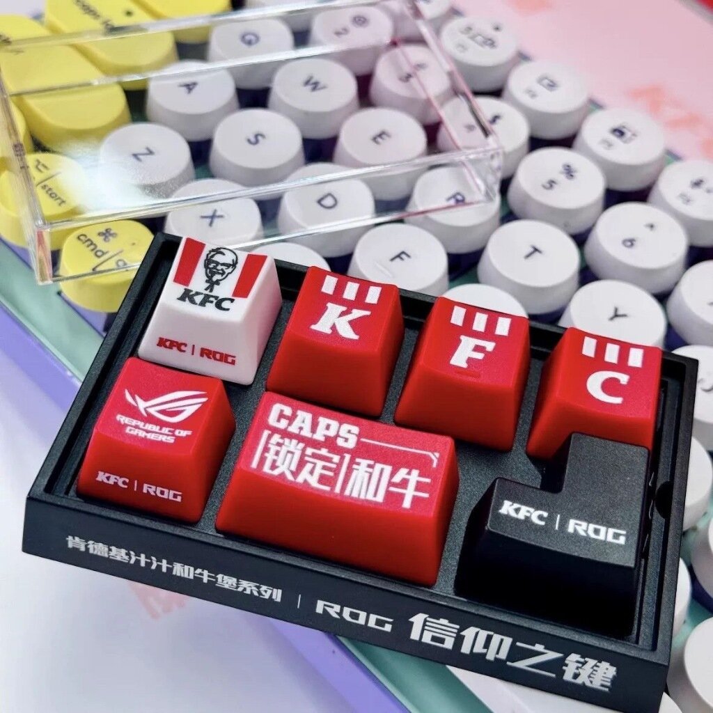 ชุดปุ่มคีย์แคป KFC x ROG คอลเลคชันพิเศษ ลายผู้พันแซนเดอร์ส สำหรับ Mechanical Keyboard (เซ็ต 6 ปุ่ม)