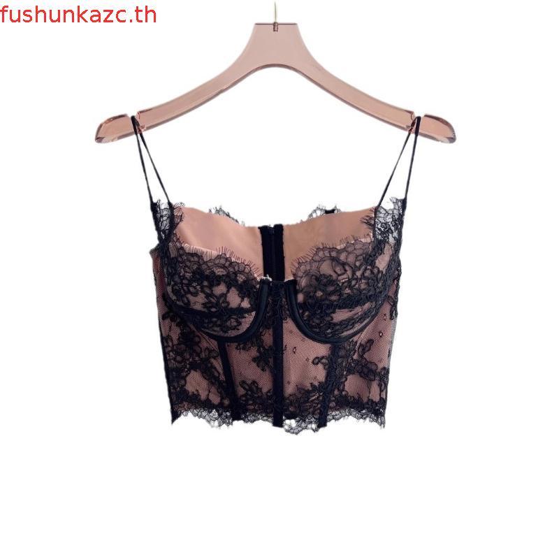 24aw Sexy Beauty Thailand PO * m สีดำและสีขาวหนักก้างปลาขนตาลูกไม้เสื้อชั้นในสตรีเสื้อที่ใส่ออกไปข้า