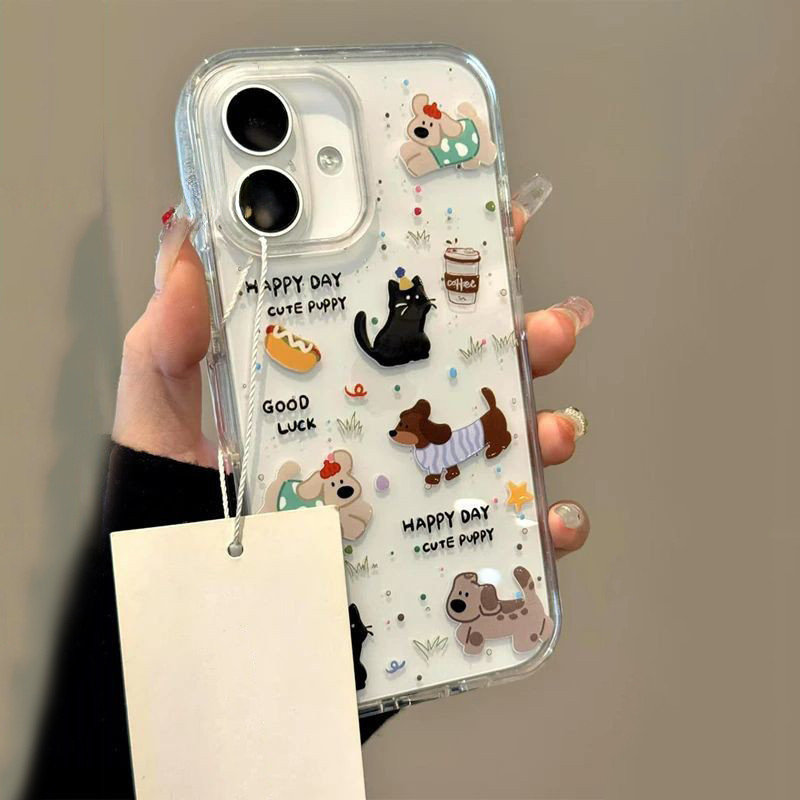 น่ารัก คิตตี้ เคสไอโฟน สำหรับ IPhone 13 15 16 11 12 14 Pro Max XR XS X 7Plus 8Plus Max  เปลือกอ่อนโปร่งใส