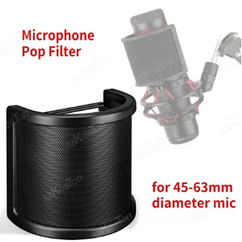 คอนเดนเซอร์ไมโครโฟน Pop Filter ตาข่ายโลหะโฟมสตรีมมิ่ง Media Recording ไมโครโฟนกระจก Cover Shield สํา