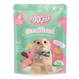 [ยกลัง 48 ซอง] Moochie อาหารเปียกแมว มูชี่ ไม่เติมเกลือ เพื่อสุขภาพน้องแมว ครบสูตร