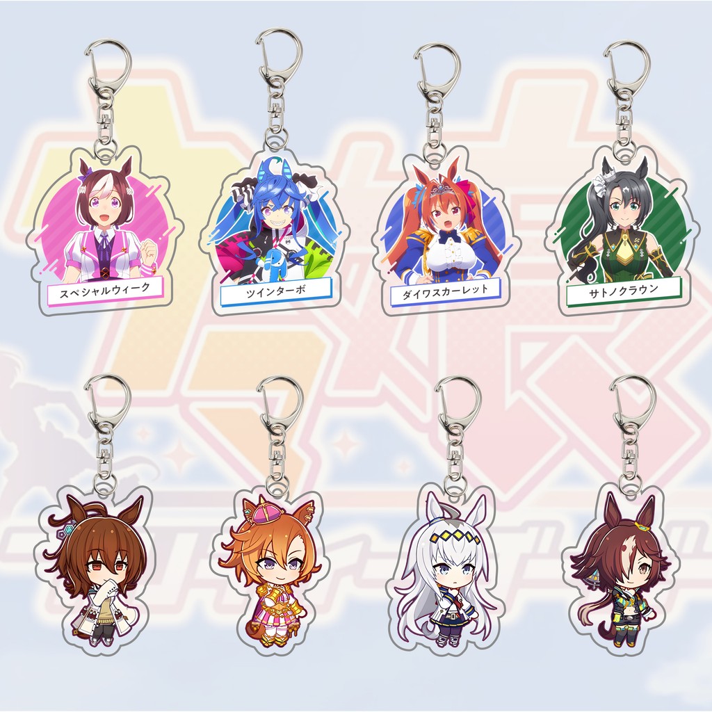 แฟนๆ ของขวัญ พวงกุญแจ ขาตั้งอะคริลิค เครื่องประดับ อะนิเมะ Uma Musume สวย Derby Oguri Cap Silence Su