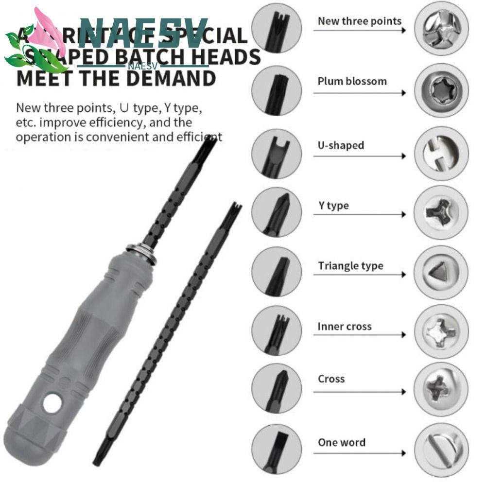 NAESV สามเหลี่ยมไขควง CRV Torx Key Double-Head Ratchet Screw Driver สําหรับซ่อมโทรศัพท์ Telescopic S