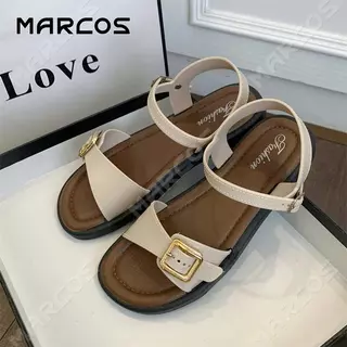 MARCOS รองเท้าแตะผู้หญิง พื้นนุ่ม ตกแต่งโลหะ รองเท้าแฟชั่นผู้หญิง ป้องกันลื่น สวมใส่สบาย รอง เ ทา แตะผู้หญิง #10