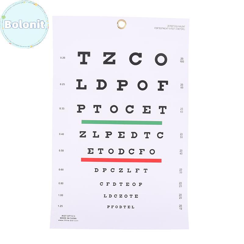 Bolonit พรีเมี่ยม Snellen Eye Chart แผนภูมิผนังพลาสติกกันน้ํา Snelen Charts สําหรับ Eye Test Exams T