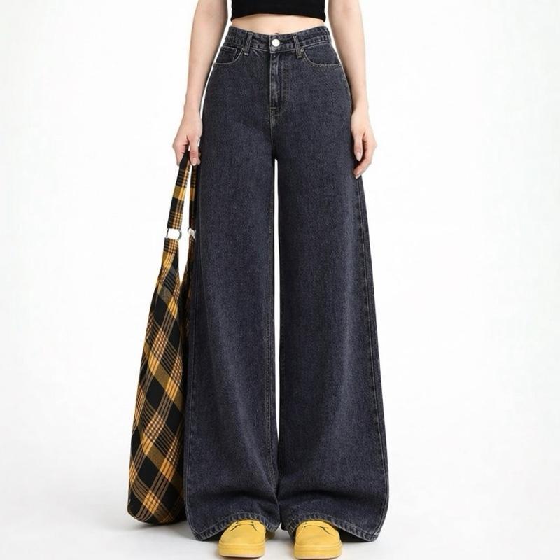 #106 (XS-6XL) jinjeans สีมิดบลู สีแปลกๆ สวยมากค่ะ กางเกงทรงกระบอกใหญ่ baggy สีมิดบลู