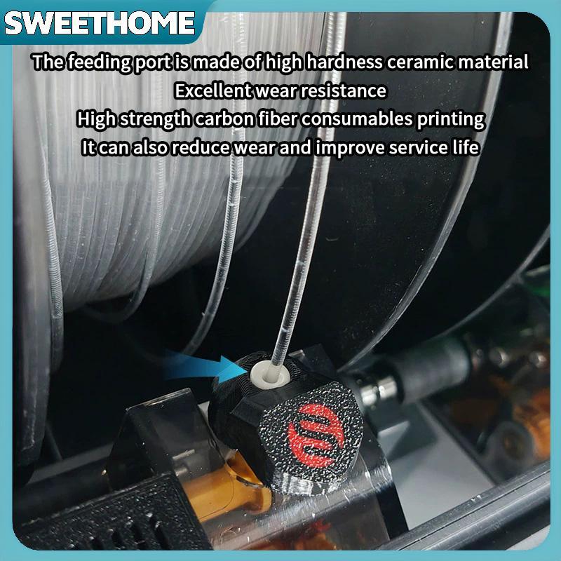 SWEETHOME 4 ชิ้นสําหรับBambu AMS GuardทนทานเซรามิคInletแหวนProtector 3dชิ้นส่วนเครื่องพิมพ์สําหรับBa