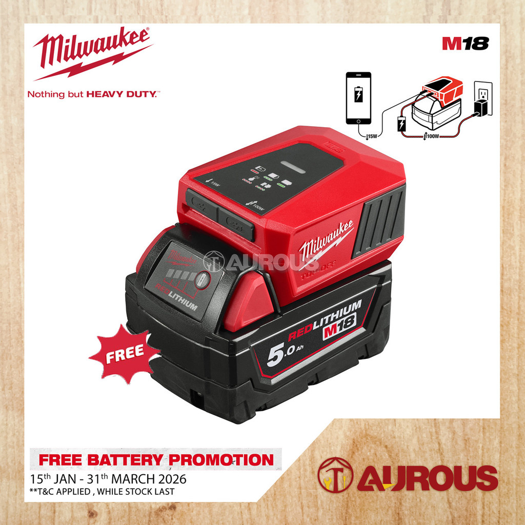 MILWAUKEE M18 TOP-OFF MINI USB-C CHARGER M18 TC-0 (BARE TOOL)