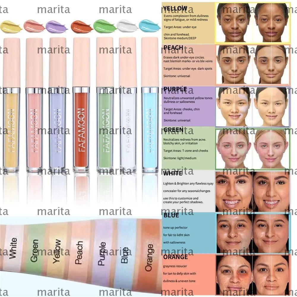 ครีมรองพื้น MARITA, คอนซีลเลอร์ชนิดน้ําเต็มรูปแบบ 2.5 มล., ฝาครอบความหมองคล้ํา Spot Acne Face Makeup