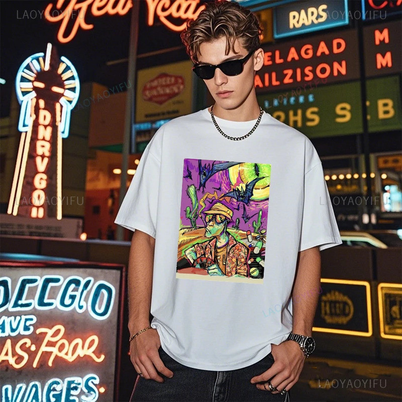 เสื้อยืด Rango and Fear and Loathing in Las Vegas ผ้าฝ้าย เสื้อยืดผู้ชาย ระบายอากาศได้ดี สวมใส่สบายแ