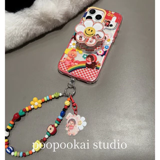 เคส Iphone พรีเมี่ยมเคสแม่เหล็ก Iphone 17 Pro Max น่ารัก Monchhichi Magnetic Phone Holder Case Iphone 14 Pro Max Bracelet Case 2 IN1 ที่ถอดออกได้สําหรับ iPhone 17 16 15 13 Pro Max
