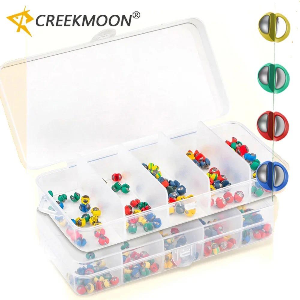 sinkers สำหรับตกปลา แบบยางไม่เจ็บ มีหลายสีในกล่อง ขนาด 50 ชิ้น