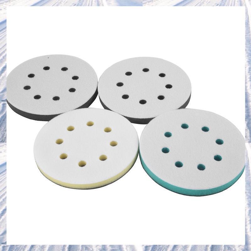4 แพ็คแผ่นขัดโฟมสําหรับ Orbital Sander, 5 นิ้ว 8 หลุม Orbital Sander Surfprep แผ่นโฟม