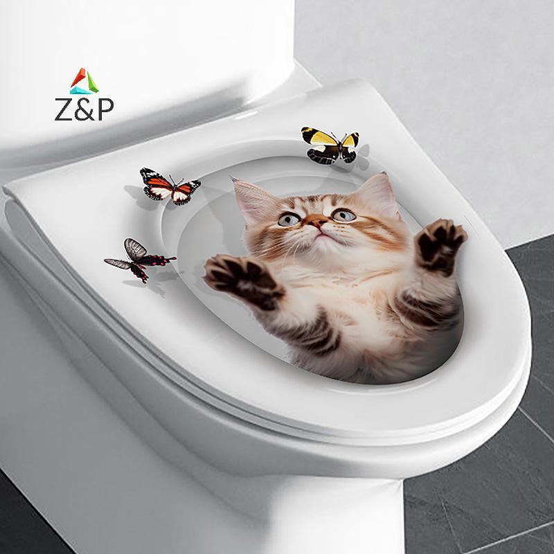 Z&P ฝาชักโครกกันน้ํา Stier ความแปลกใหม่ Creative ตลกที่นั่งชักโครก Decals กระรอกห้องน้ํา Stier COD
