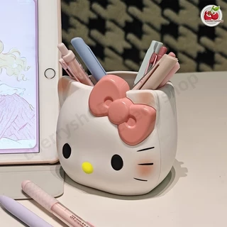 ที่ใส่ปากกา การ์ตูนมินิน่ารัก สไตล์คาแรคเตอร์แมว เหมาะสำหรับเด็ก นักเรียน และสายโต๊ะทำงานคิ้วท์