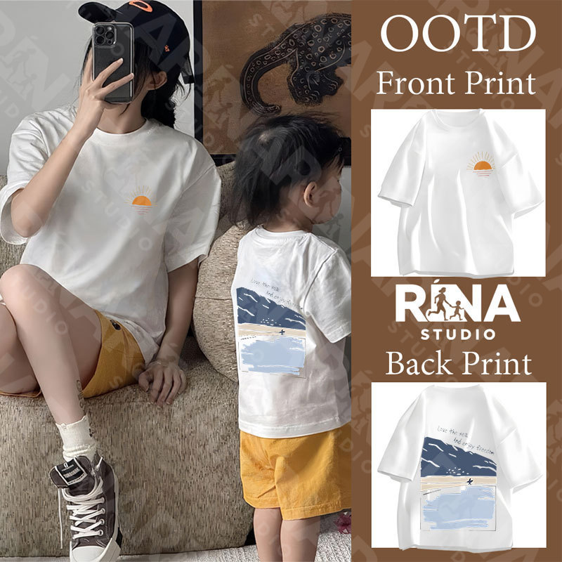 🔥พร้อมส่ง&COD🔥 ชุดครอบครัว เสื้อยืดคอกลมแขนสั้น 100%ผ้าฝ้าย สไตล์อ่อนโยน สบายใส่ รุ่นรายวัน เหมาะถ่ายรูปสวยA29#4