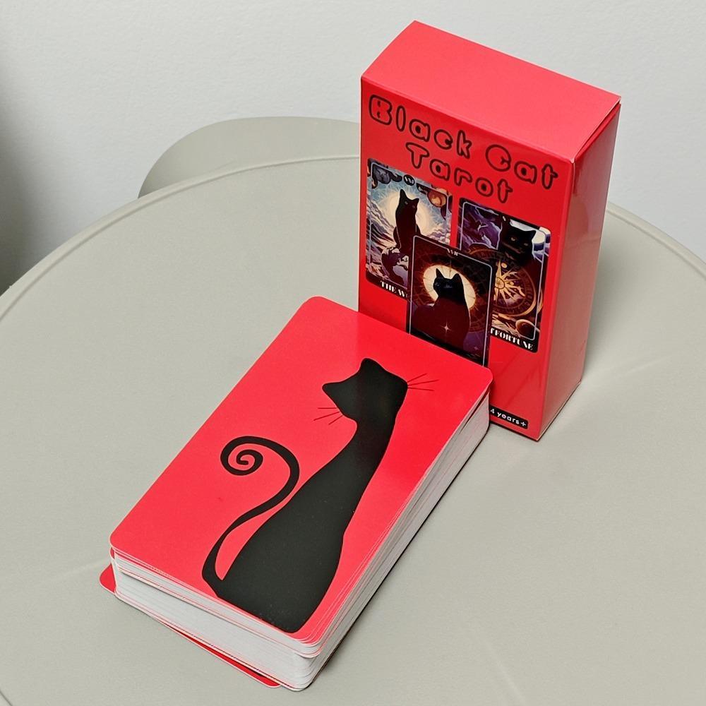 Black Cat Tarot Shadowy Cat Deck Feline Deck 78 ชิ้นไพ่ทาโรต์ตามไรเดอร์บริกรระบบสําหรับผู้เริ่มต้น ราคา ถูกที่สุด ดีลบีเคเค แกลเลอรีภาพที่ 2