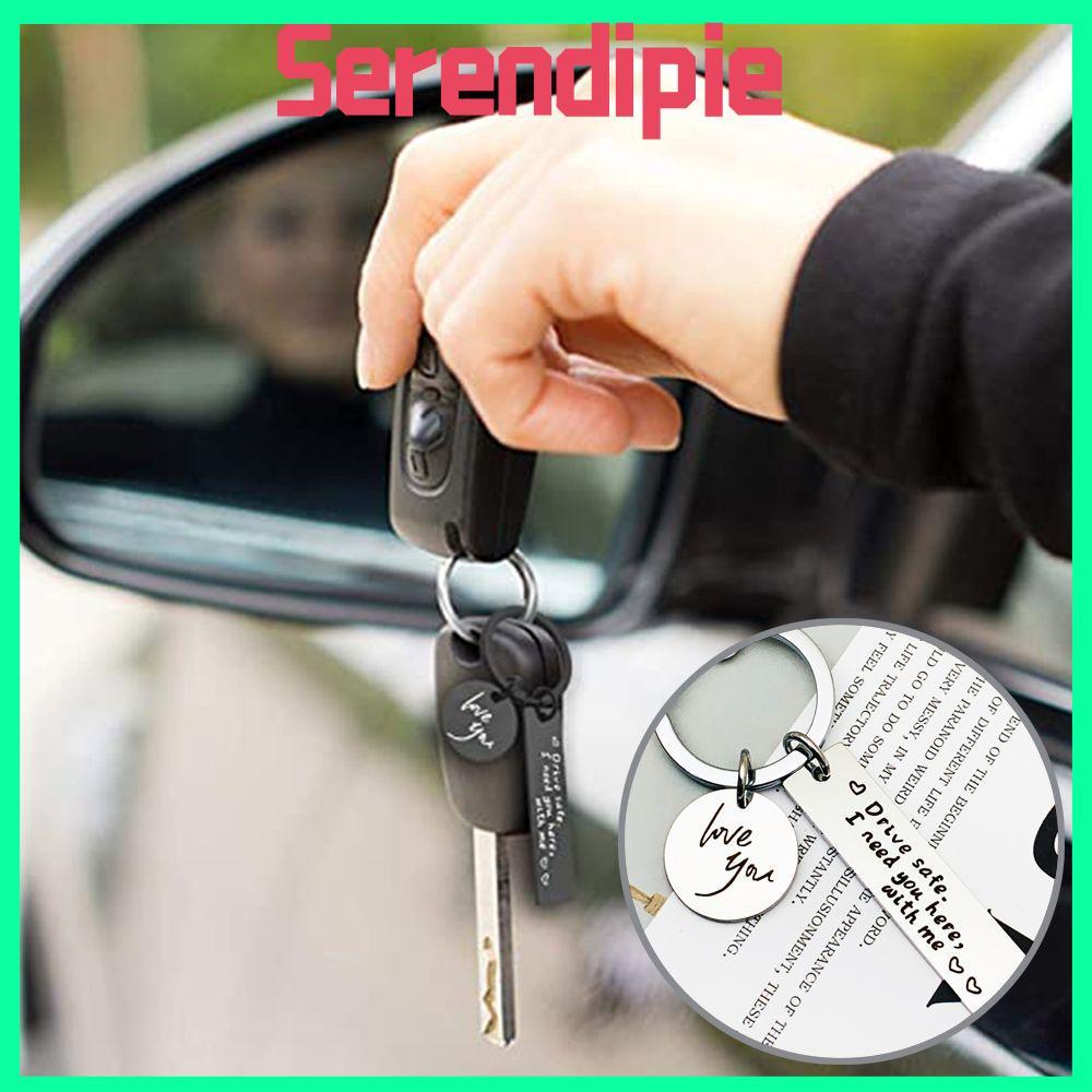 SERENDIPIE Drive Safe พวงกุญแจจี้ พวงกุญแจรถทรงกลม