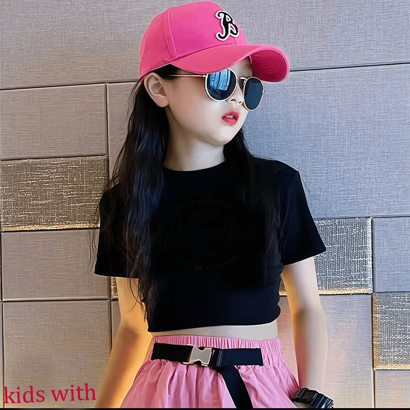 (จัดส่งตลอด 24 ชั่วโมง) ผลิตภัณฑ์ใหม่ในปี 2025! เด็กหญิงแขนสั้นเสื้อยืด 100% Cotton พิมพ์เสื้อยืด A492 - รูปที่ 4