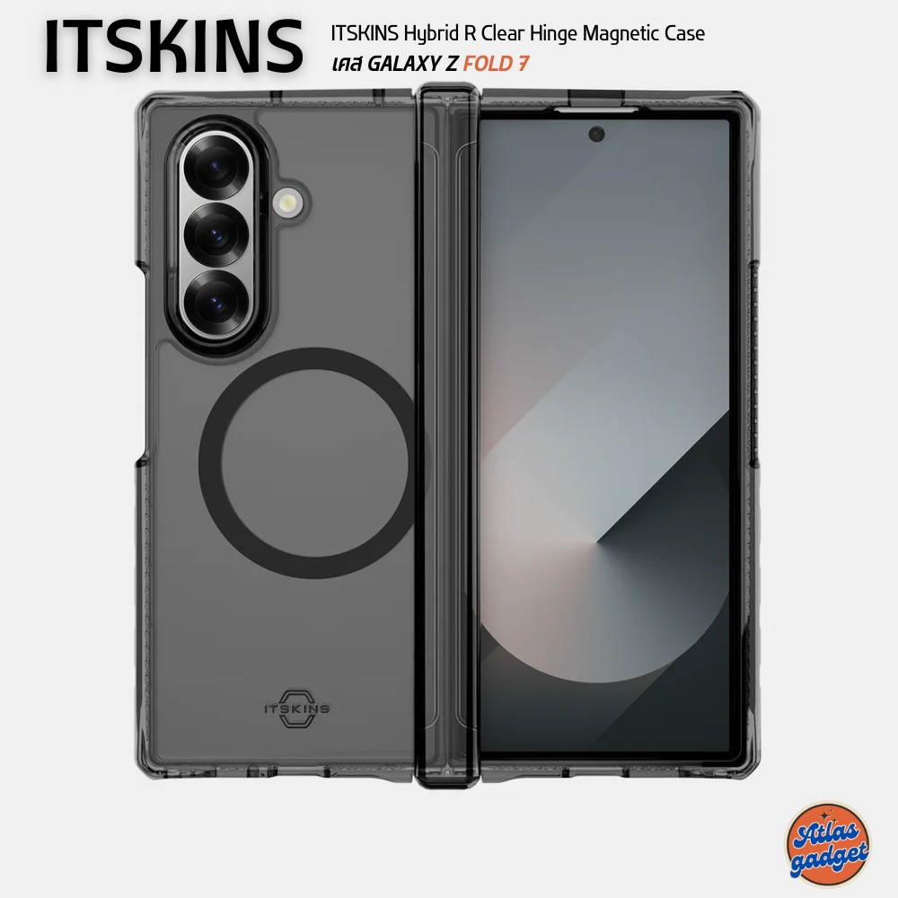 ITSKINS Hybrid R Clear Hinge Magnetic Case เคส Samsung Galaxy Z Fold 7 -  สีใสรมดำ