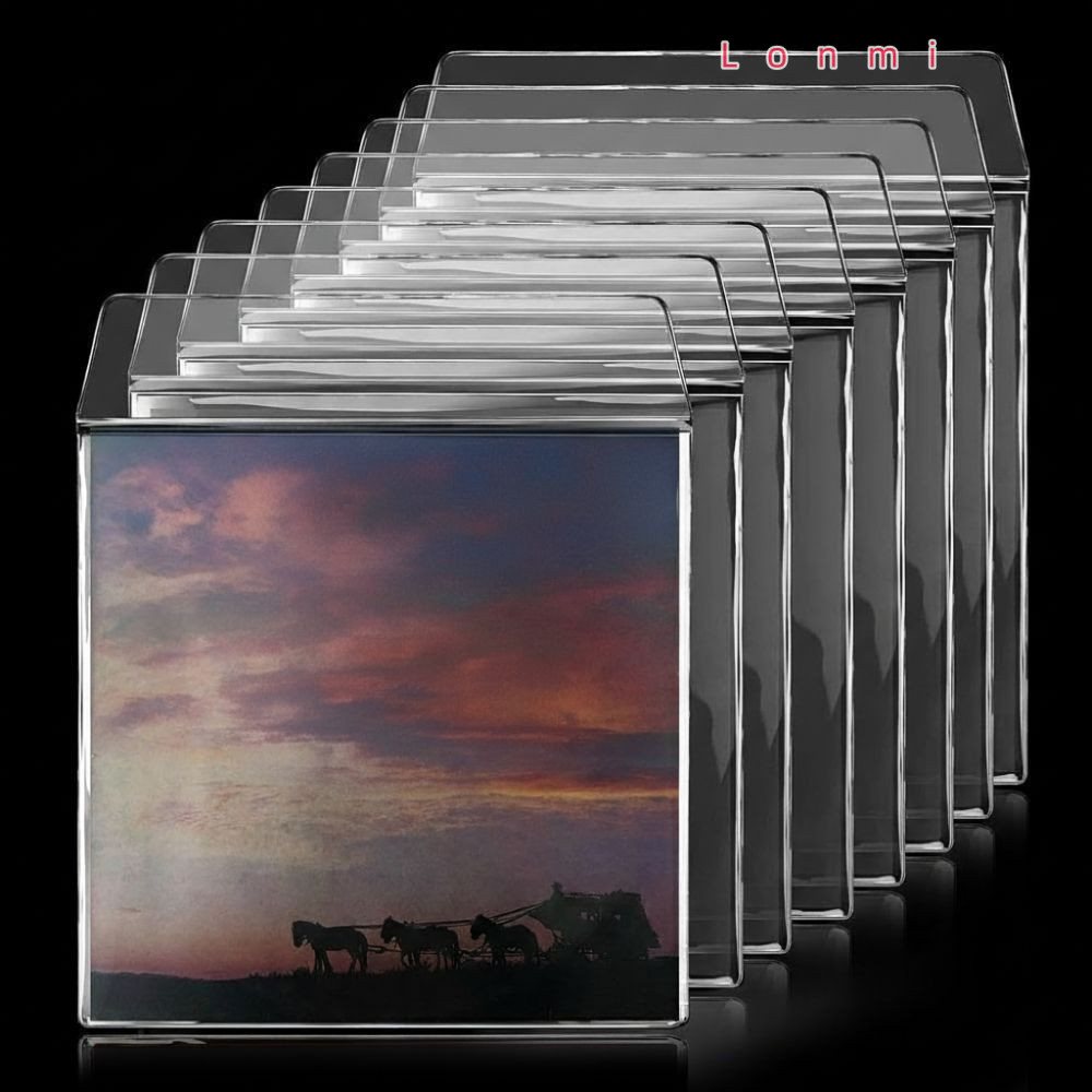 LONMI Vinyl Records Sleeve, หนา 7/10/12 นิ้ว LP Record Cover, ที่มีประโยชน์ Resealable Record Storag