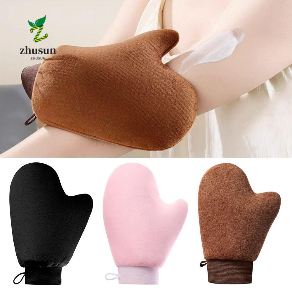 ZHUSUN Lotion Applicator, สองด้านล้างทําความสะอาดได้ Self Tanner Mitt, Reusable Sunless ปลอม Tan Tan